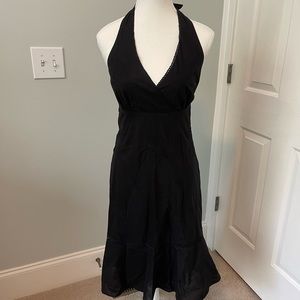 J Crew Black Cotton Halter Dress 2P